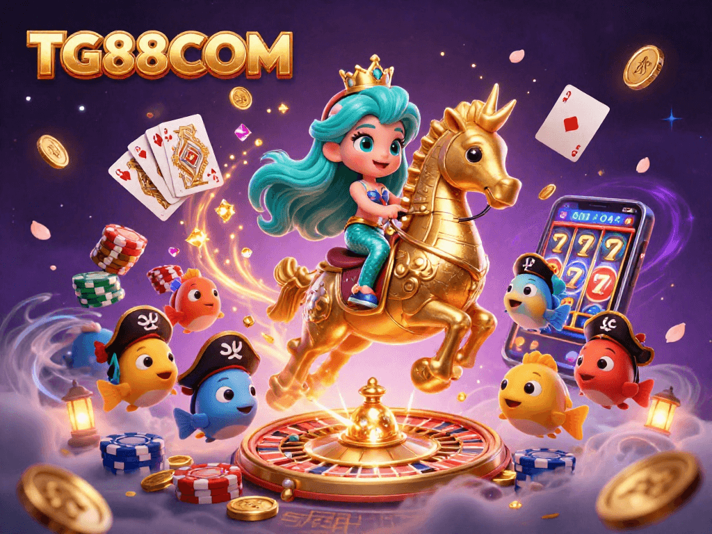 Experience thrilling adventures at TG88COM with vibrant casino elements and dauntless characters.