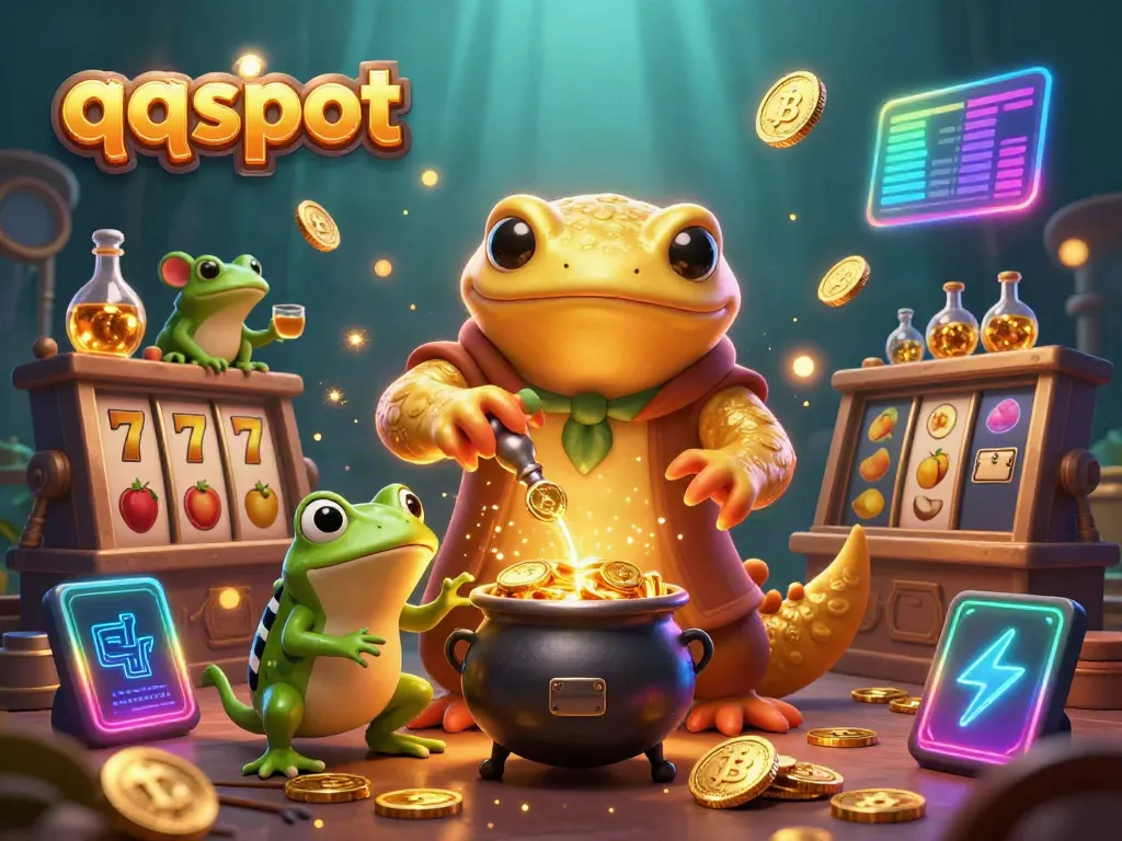 Experience the exciting qqslot world with a golden salamander alchemist and animated casino themes.