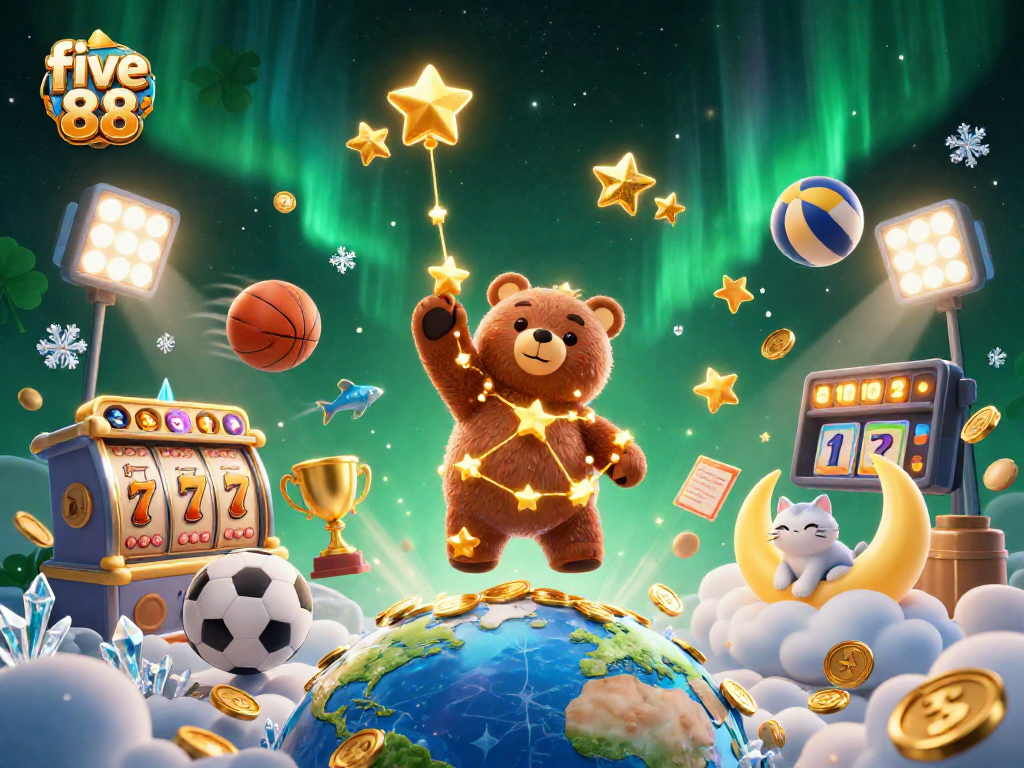 Catch golden coins at five 88 with enchanting 3D characters and dynamic casino elements.