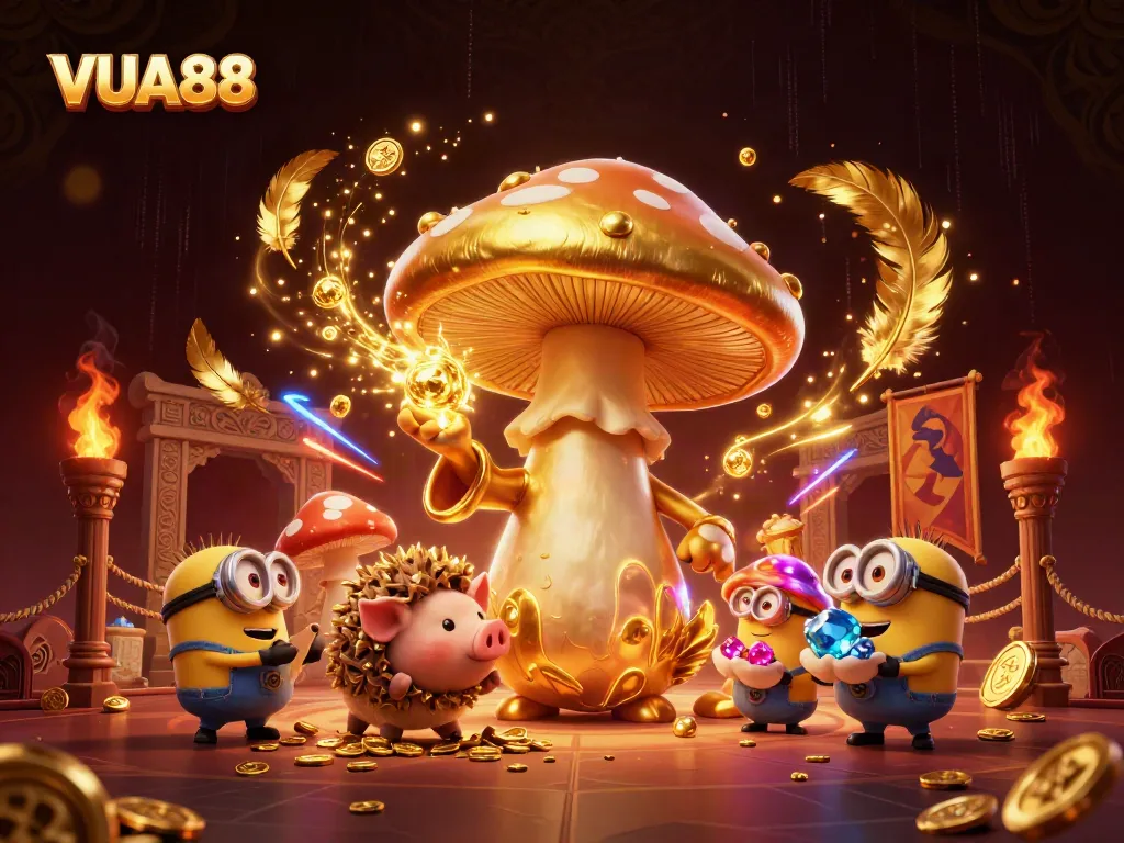 Experience thrilling magic and gold with VUA88's vibrant, immersive casino illustration.