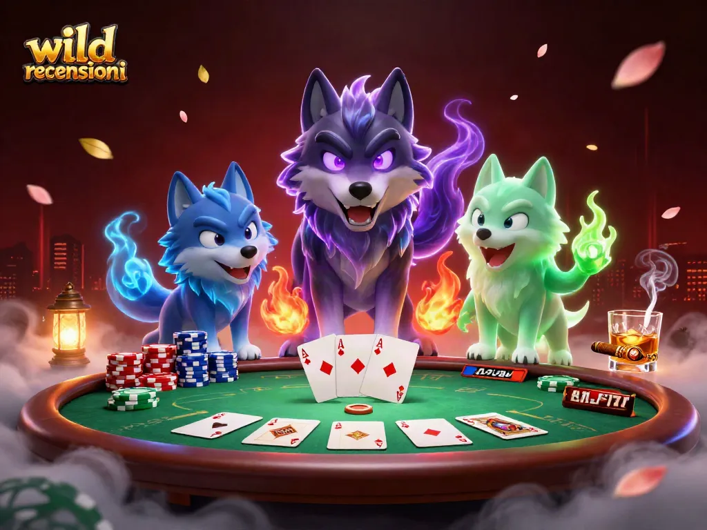 Engage in wild tokyo recensioni at a vibrant casino table with colorful poker chips and games.