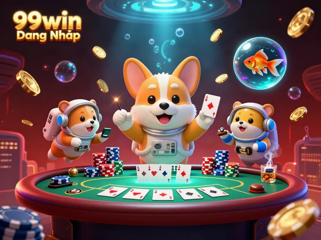 Experience thrilling gaming with 99win Đăng Nhập in a vibrant, cosmic casino atmosphere.