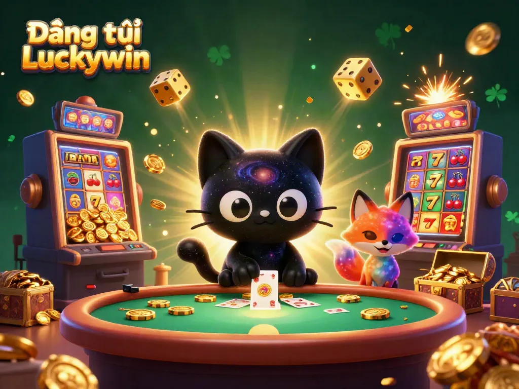 Join the excitement of Đăng ký Luckywin with this vibrant 3D casino scene featuring unique characters and thrilling game elements.